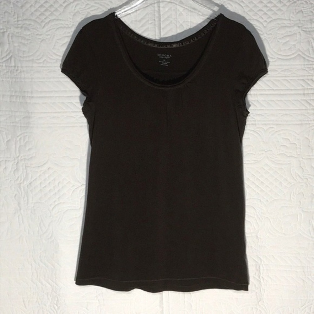 Sonoma Women's Black Short Sleeve Top